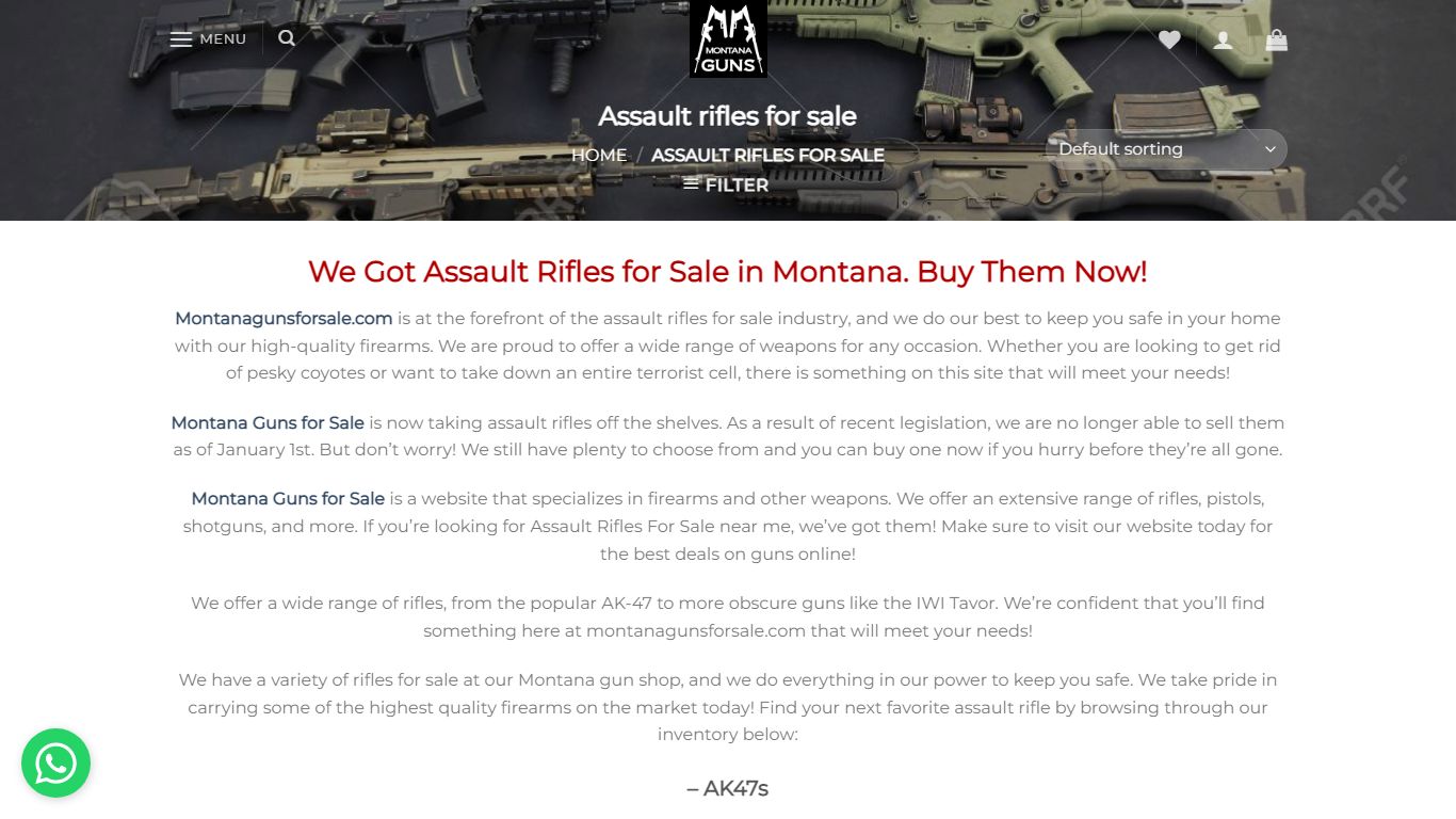Assault rifles For Sale Online - Montana Guns For Sale